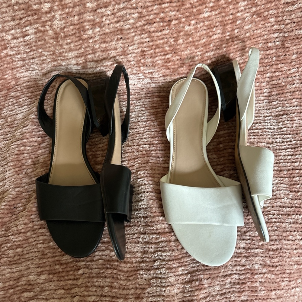 ALDO | Black and White Slingback Sandals